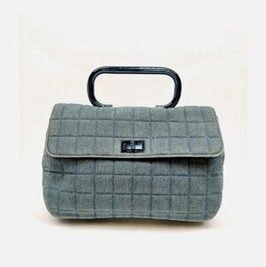 CHANEL Blue Denim Flap Handbag